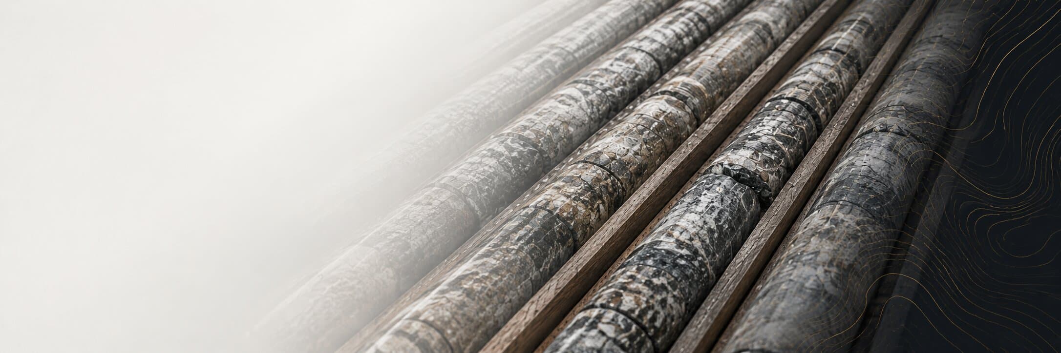 Core samples in a core box